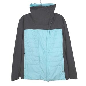 Helly Hansen Womens‎ XL Hybrid Primaloft Jacket Blue Charcoal Herringbone 54283